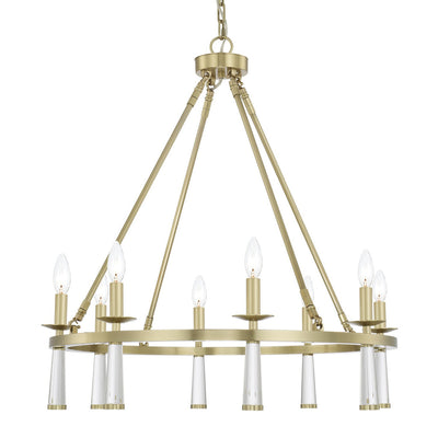 Baxter 8 Light Antique Aged Brass Chandelier Chandelier Crystorama