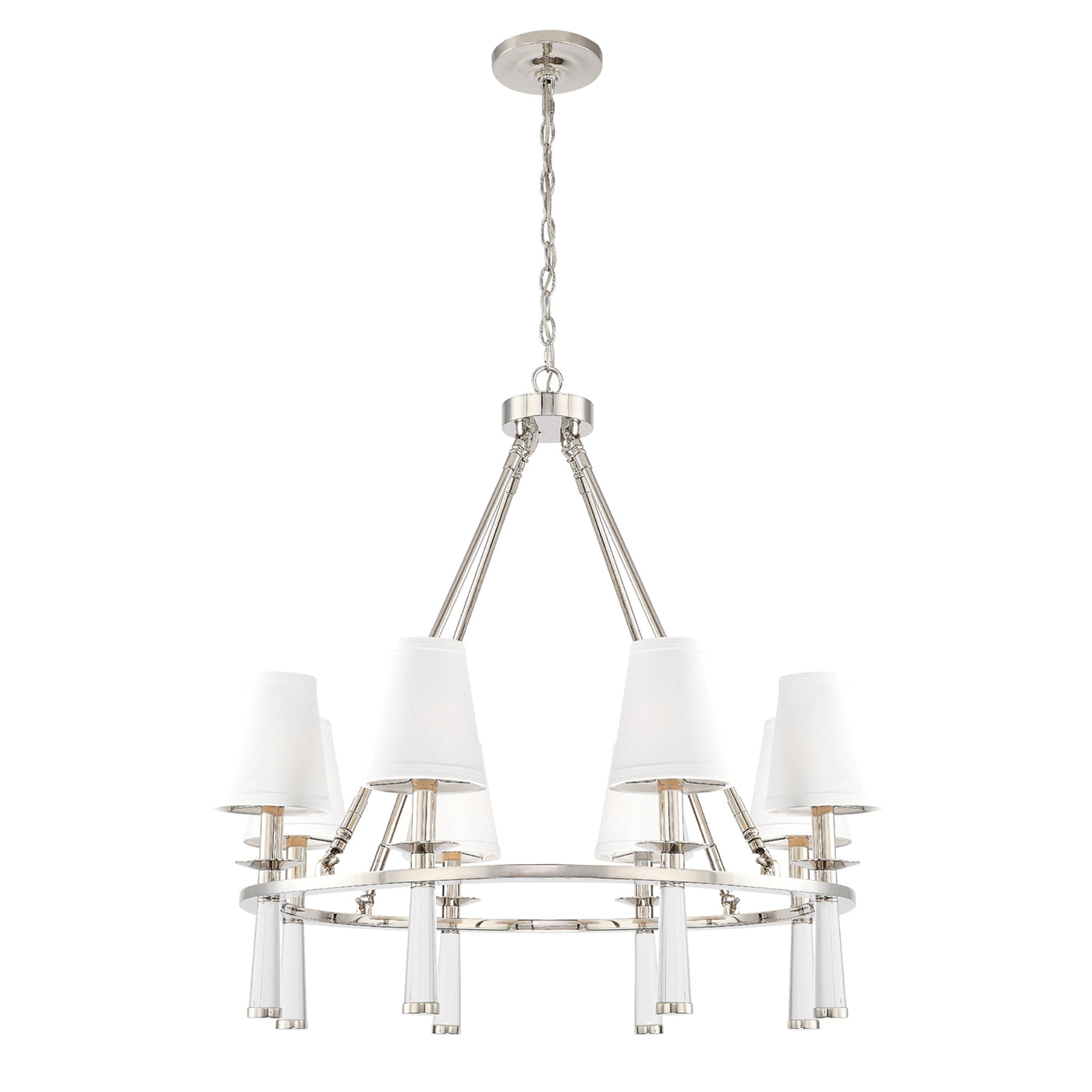 Baxter 8 Light Polished Nickel Chandelier Chandelier Crystorama