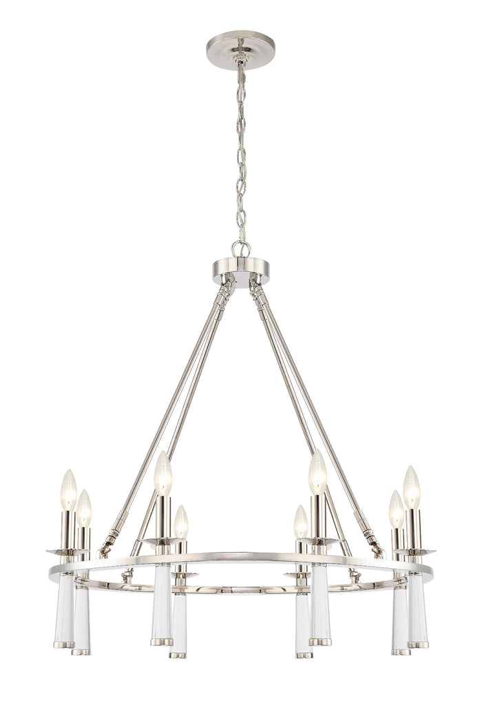 Baxter 8 Light Polished Nickel Chandelier Chandelier Crystorama