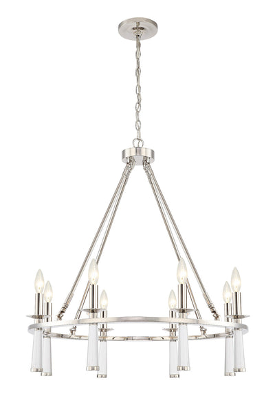 Baxter 8 Light Polished Nickel Chandelier Chandelier Crystorama