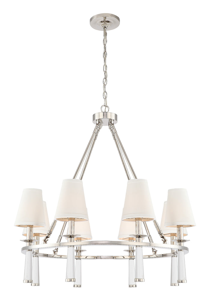 Baxter 8 Light Polished Nickel Chandelier Chandelier Crystorama