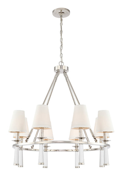 Baxter 8 Light Polished Nickel Chandelier Chandelier Crystorama