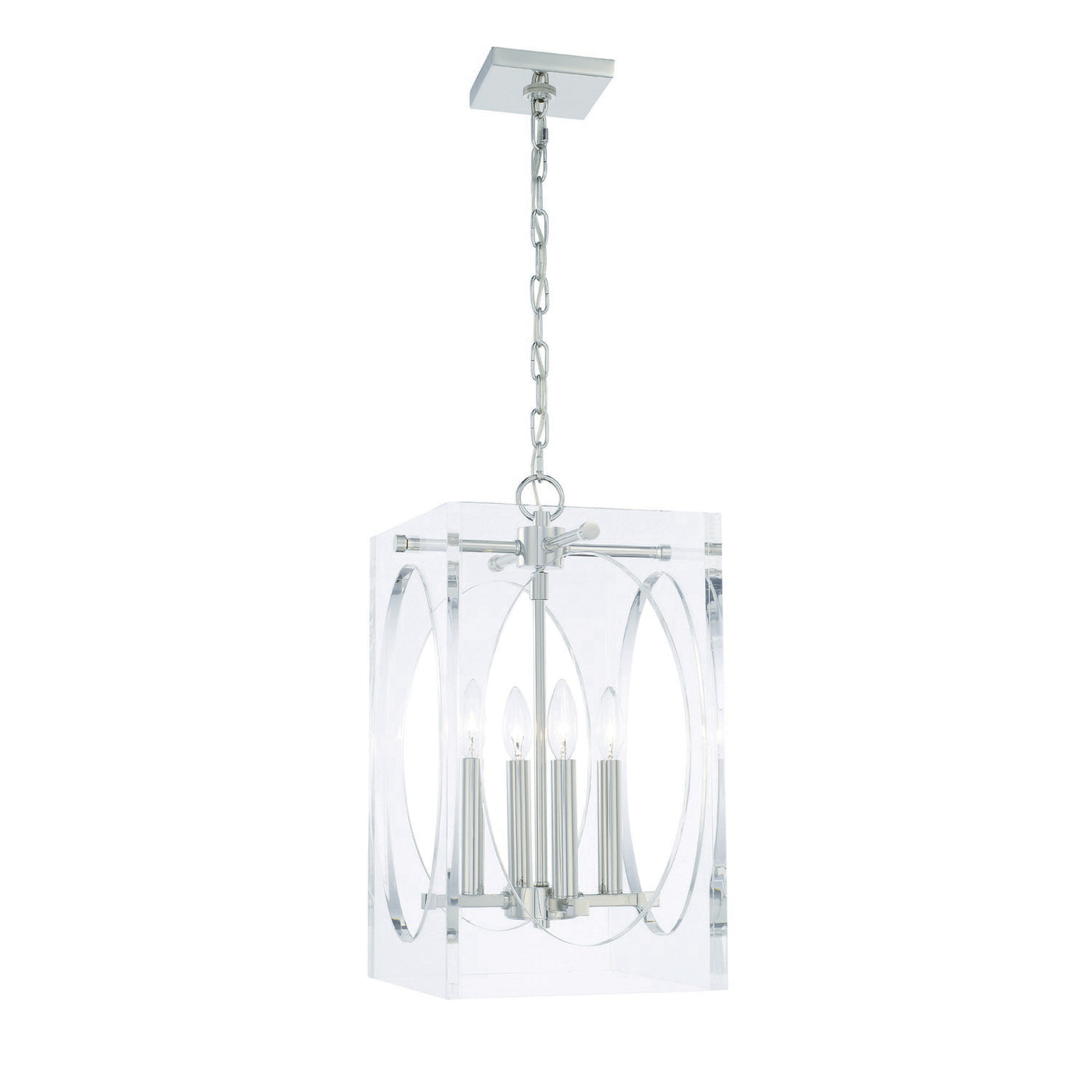 Drake 4 Light Polished Nickel Mini Chandelier Chandelier Crystorama