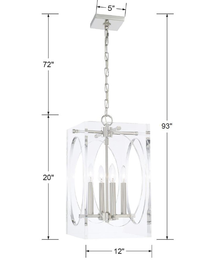 Drake 4 Light Polished Nickel Mini Chandelier Chandelier Crystorama