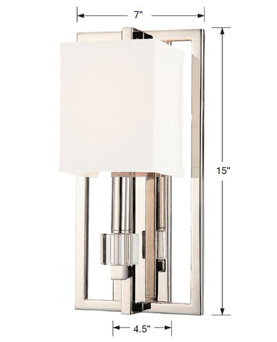 Dixon 1 Light Polished Nickel Sconce Wall Sconce Crystorama