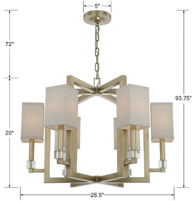 Dixon 6 Light Aged Brass Chandelier Chandelier Crystorama