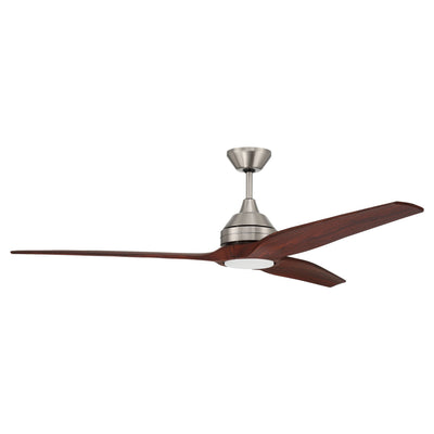 60" Limerick in Brushed Polished Nickel w/ Mahogany Blades Ceiling Fan CRAFTMADE