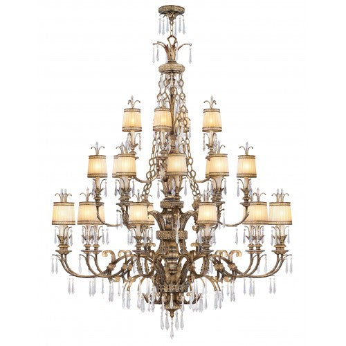 24 Light Vintage Gold Leaf Chandelier Chandelier Livex