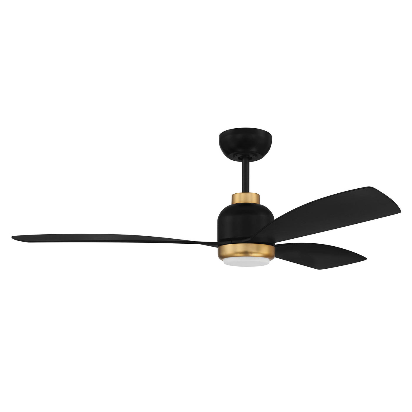 52" Donovan, Flat Black/Satin Brass finish, Flat black Blades, Light kit Included (Optional) Ceiling Fan CRAFTMADE