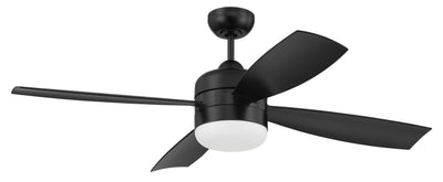 52" Sebastion in Flat Black  w/ Flat Black Blades Ceiling Fan CRAFTMADE