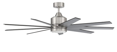 60" Champion  in Brushed Polished Nickel w/ Brushed Nickel/Flat Black Blades Ceiling Fan CRAFTMADE