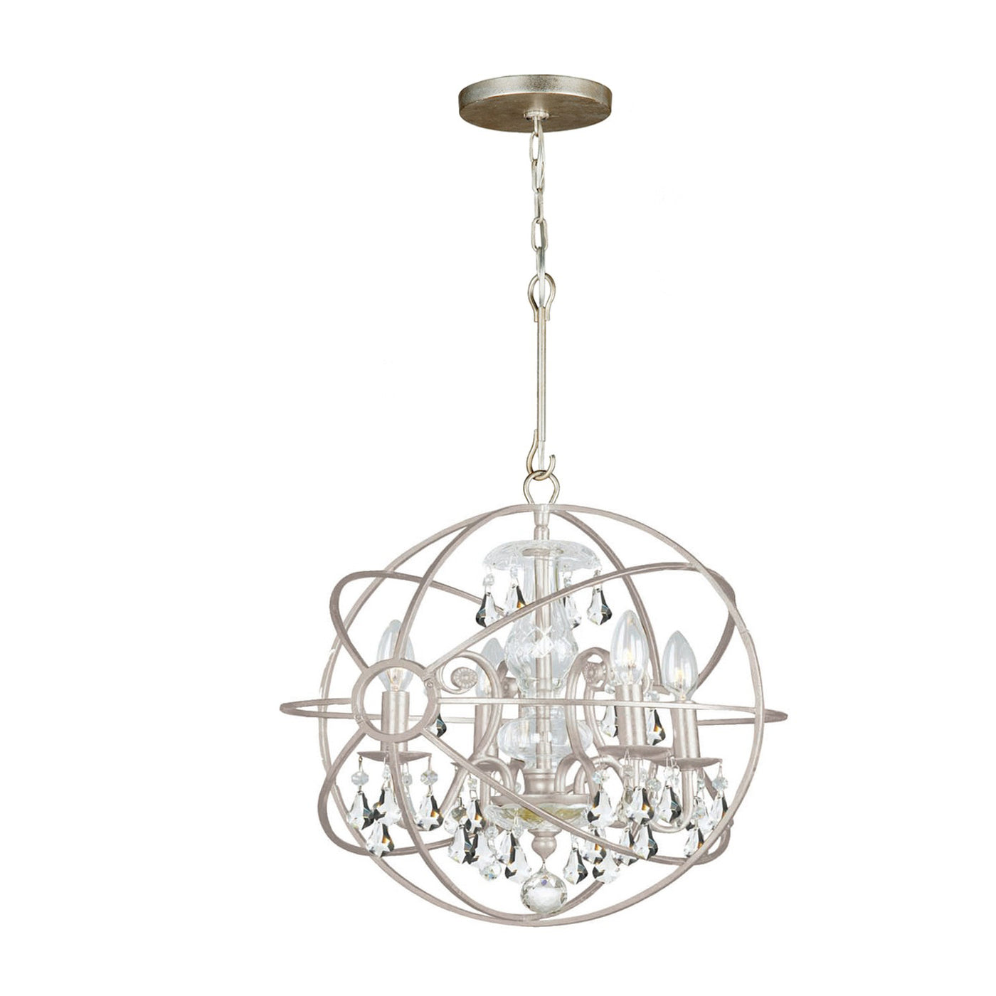 Solaris 4 Light Olde Silver Mini Chandelier Chandelier Crystorama