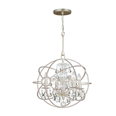 Solaris 4 Light Olde Silver Mini Chandelier Chandelier Crystorama