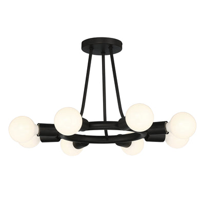 Dakota 8 Light Black Semi Flush Mount Semi Flush Crystorama