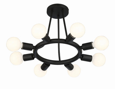 Dakota 8 Light Black Semi Flush Mount Semi Flush Crystorama