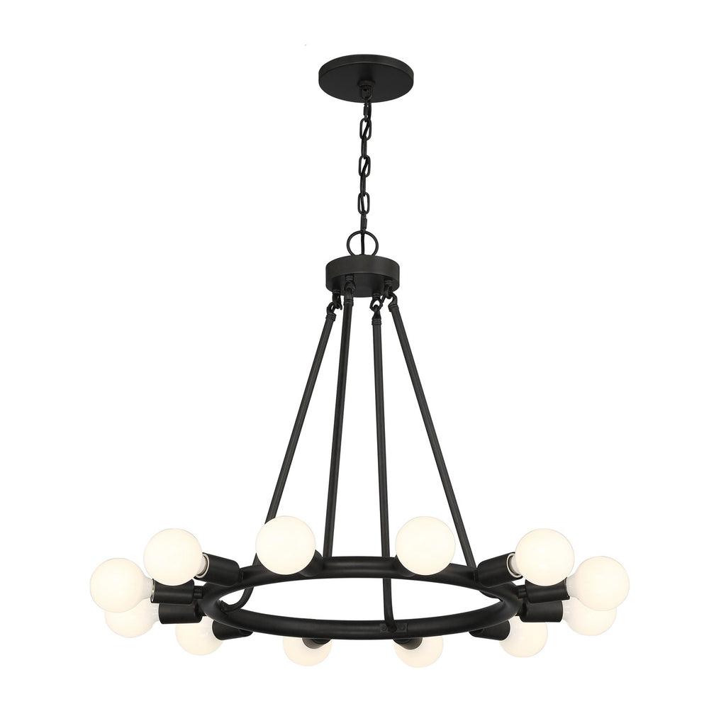 Dakota 12 Light Black Chandelier Chandelier Crystorama