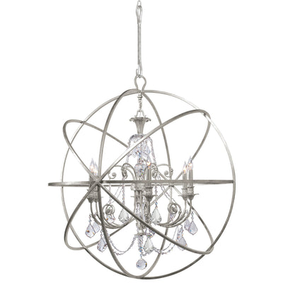 Solaris 6 Light Olde Silver Chandelier Chandelier Crystorama