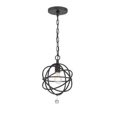 Solaris 1 Light Black Mini Pendant Pendant Crystorama