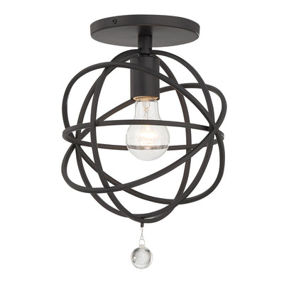 Solaris 1 Light Black Semi Flush Mount Semi Flush Crystorama