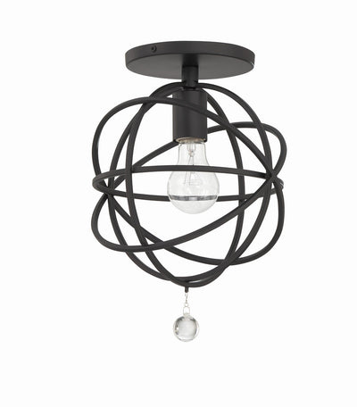 Solaris 1 Light Black Semi Flush Mount Semi Flush Crystorama