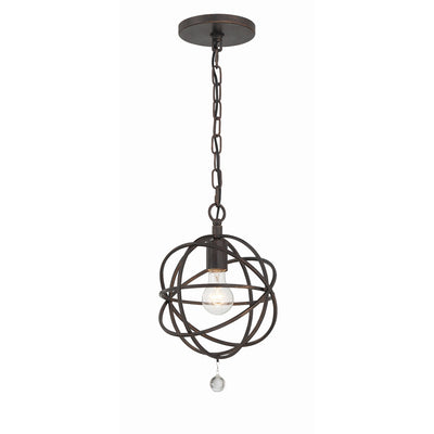 Solaris 1 Light English Bronze Mini Pendant Pendant Crystorama