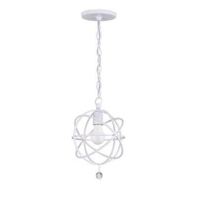 Solaris 1 Light Wet White Mini Pendant Pendant Crystorama