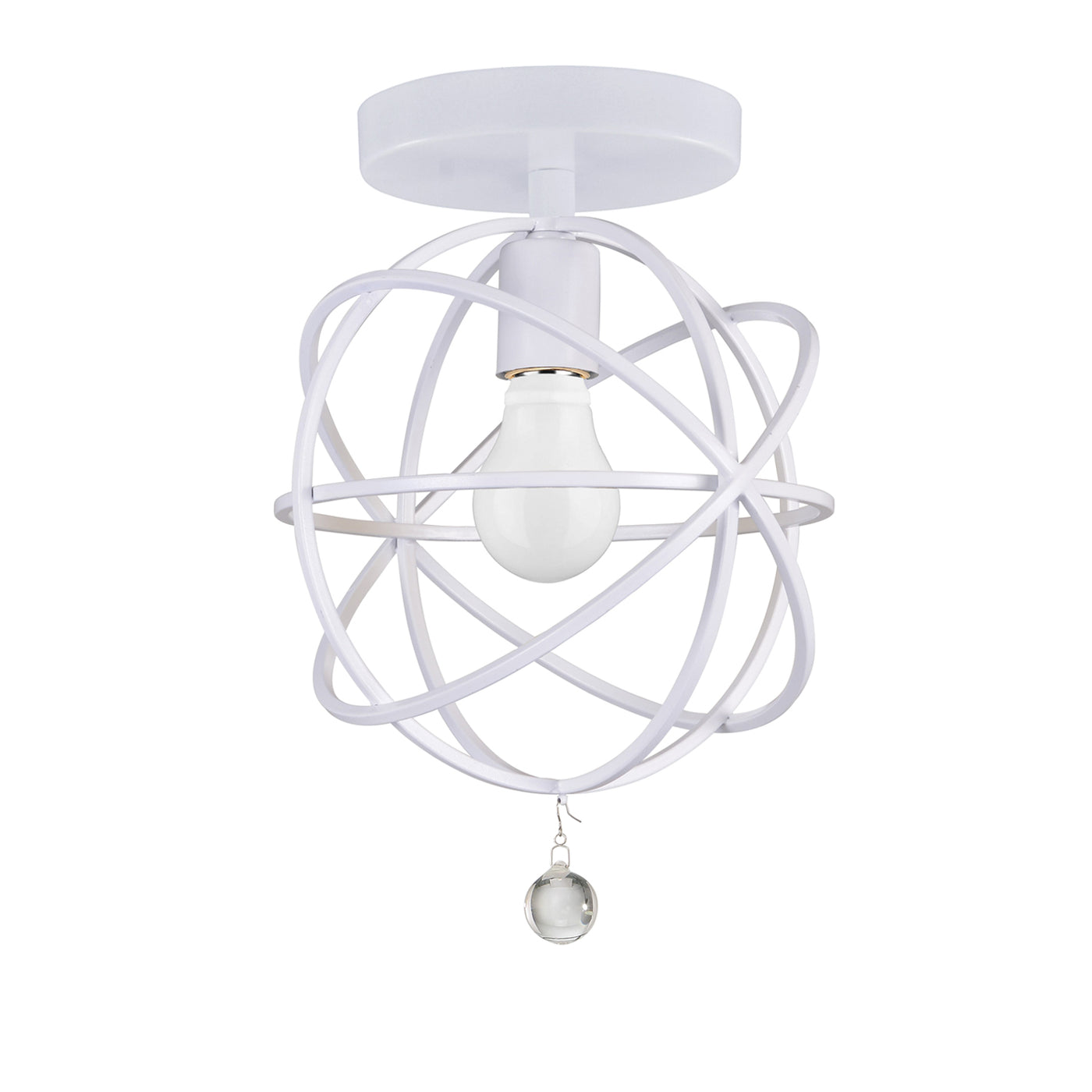 Solaris 1 Light Wet White Semi Flush Mount Semi Flush Crystorama