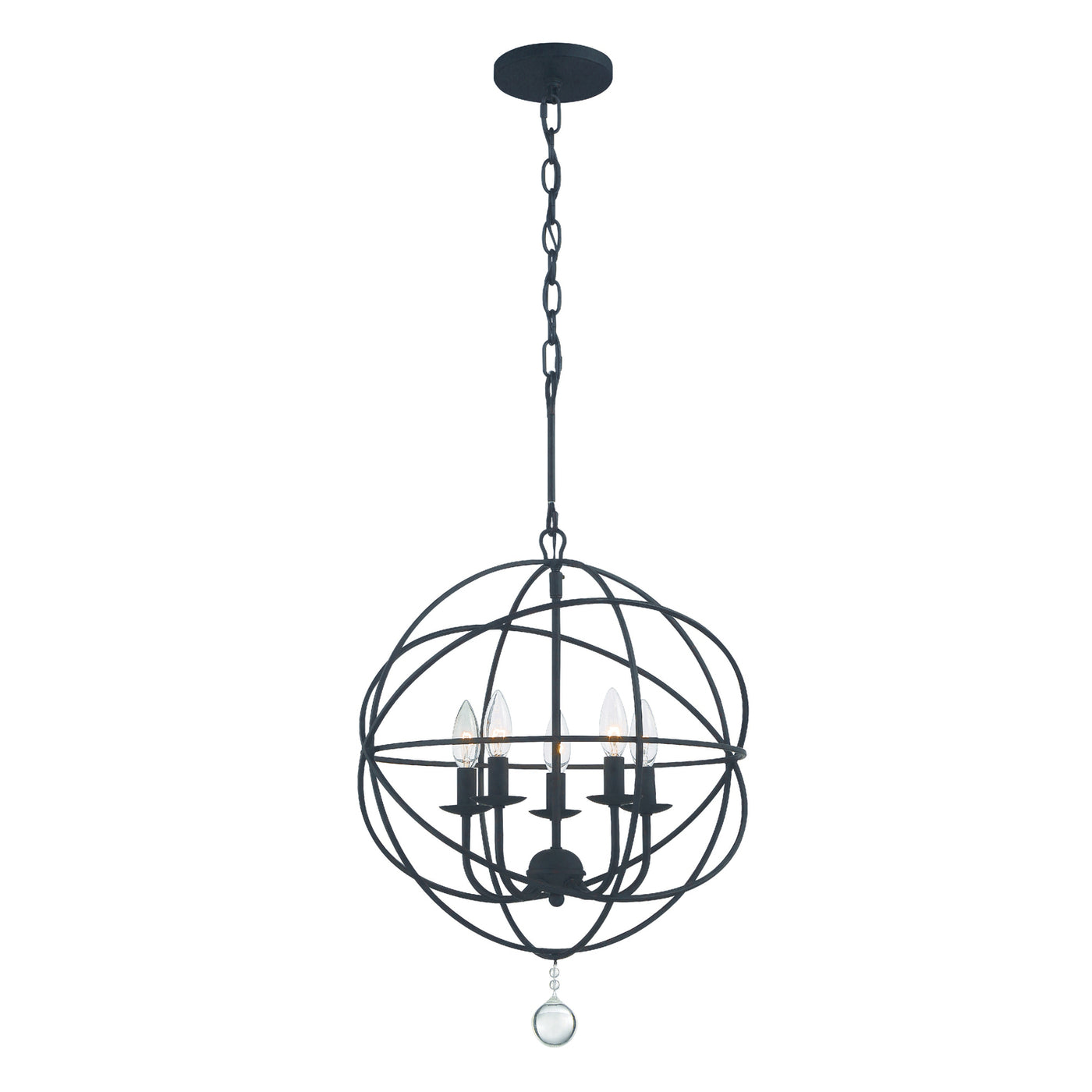 Solaris 5 Light Black Mini Chandelier Chandelier Crystorama