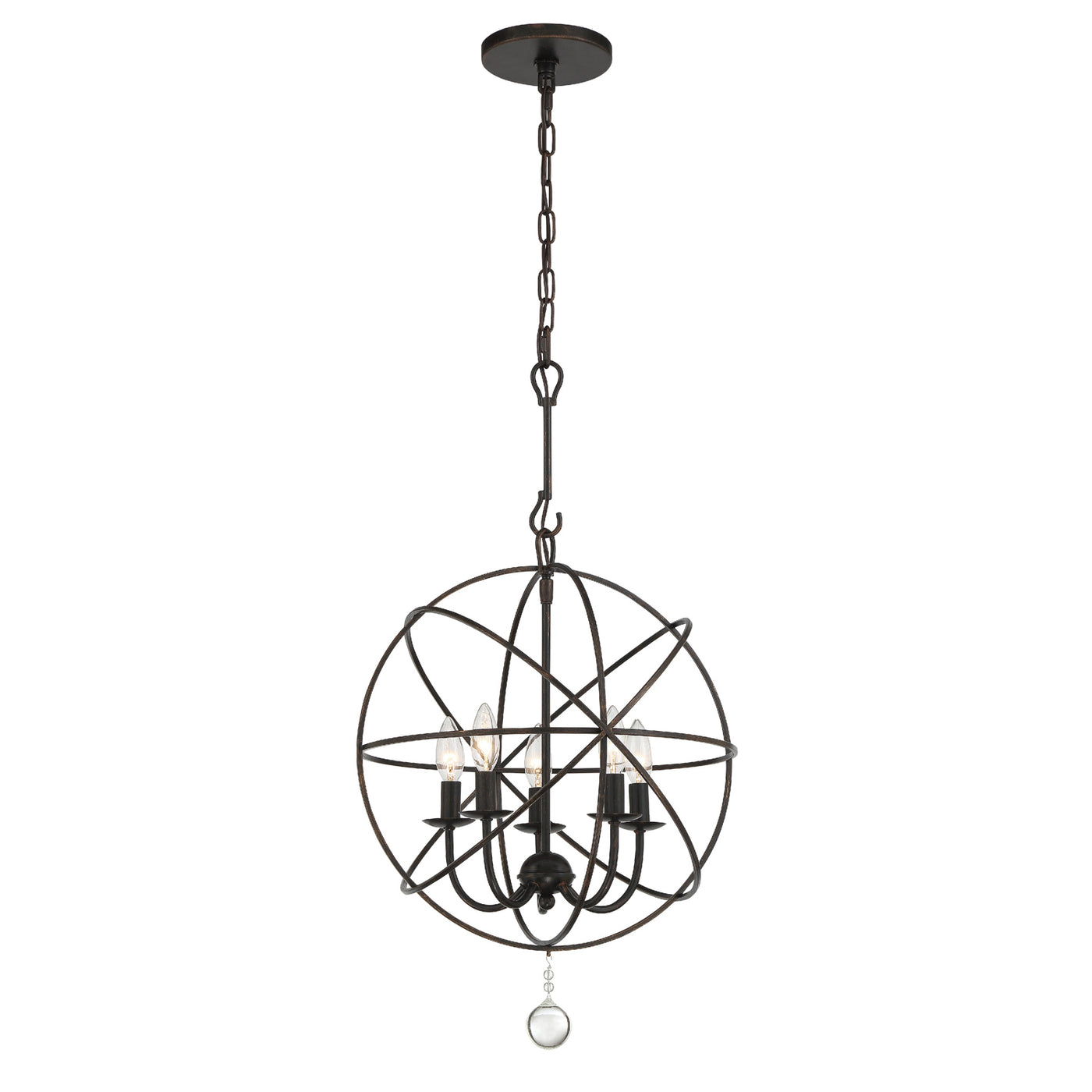 Solaris 5 Light English Bronze Mini Chandelier Chandelier Crystorama