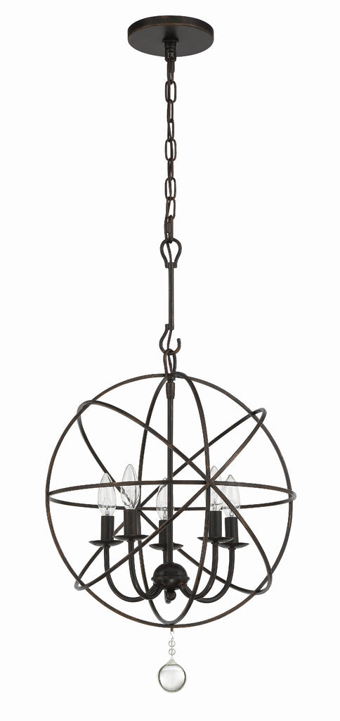 Solaris 5 Light English Bronze Mini Chandelier Chandelier Crystorama