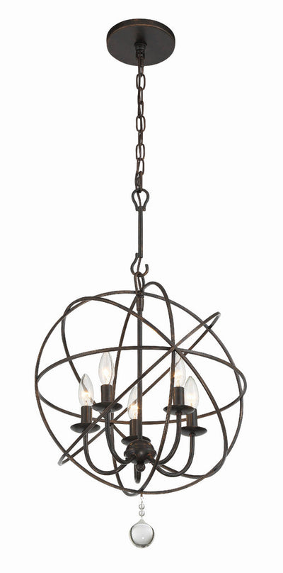 Solaris 5 Light English Bronze Mini Chandelier Chandelier Crystorama