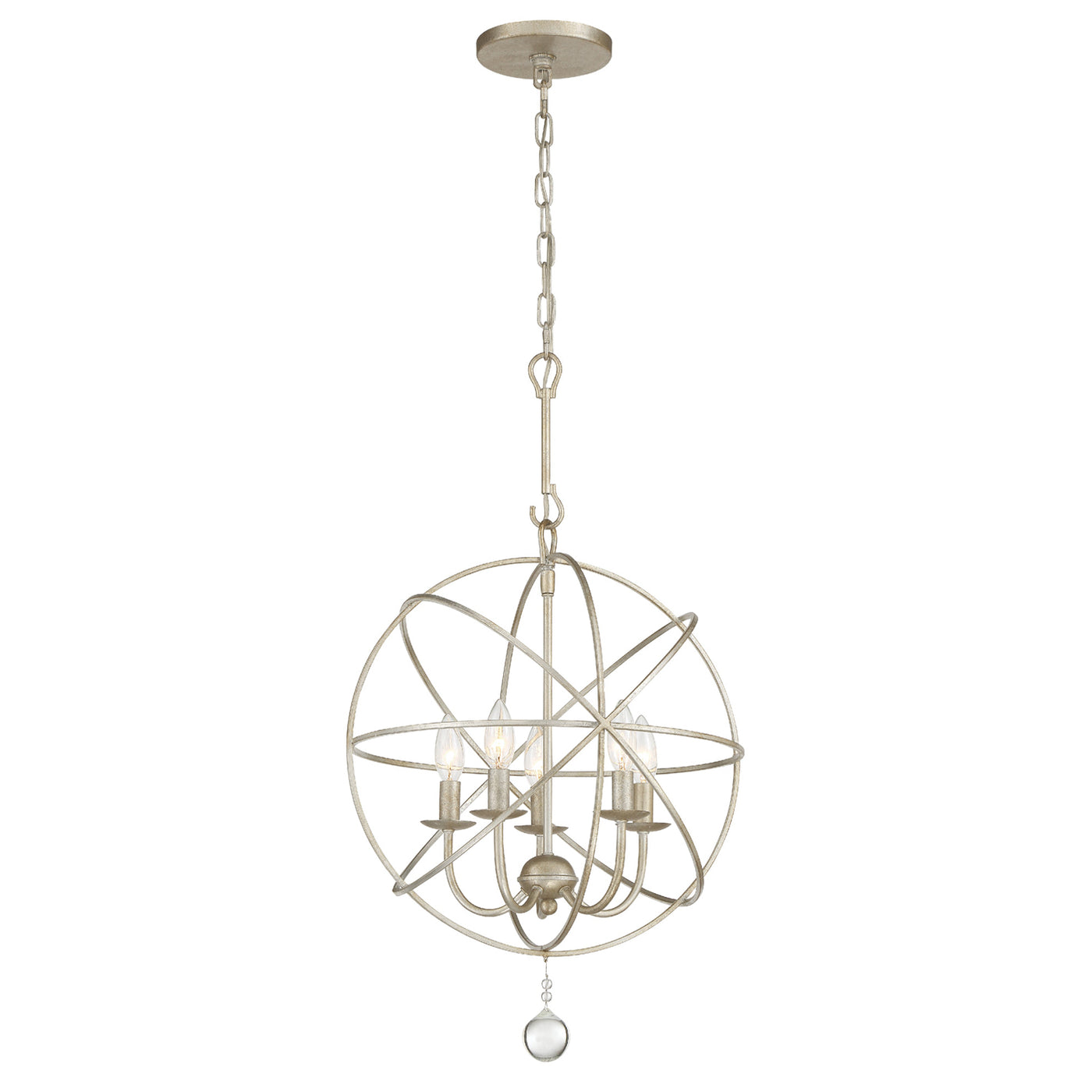 Solaris 5 Light Olde Silver Mini Chandelier Chandelier Crystorama