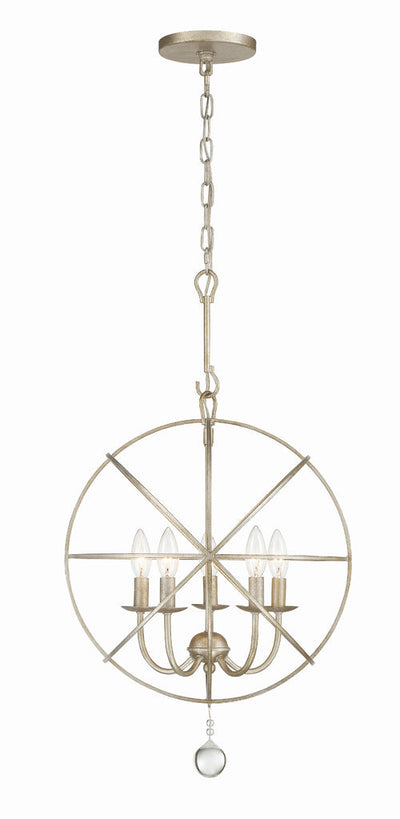 Solaris 5 Light Olde Silver Mini Chandelier Chandelier Crystorama