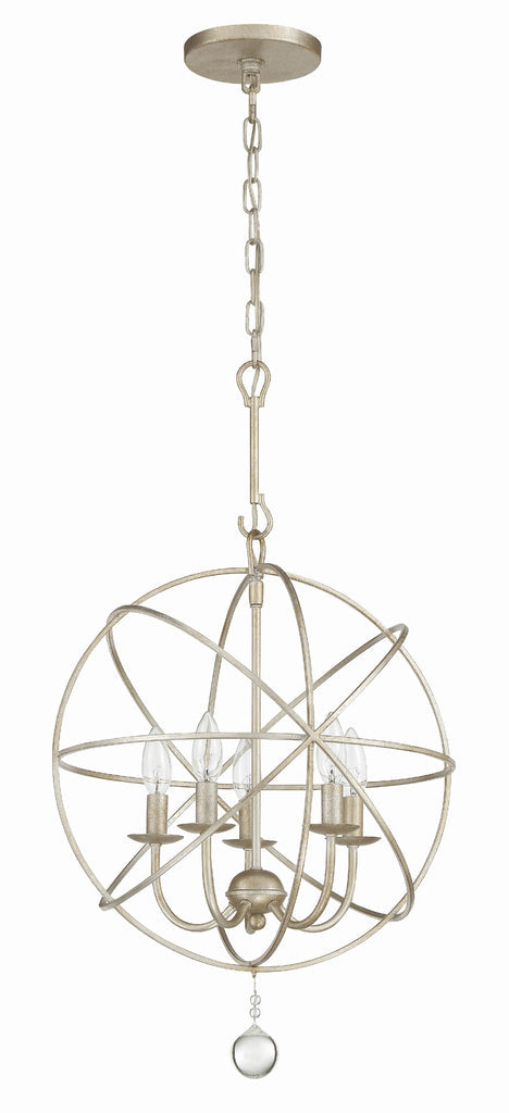 Solaris 5 Light Olde Silver Mini Chandelier Chandelier Crystorama