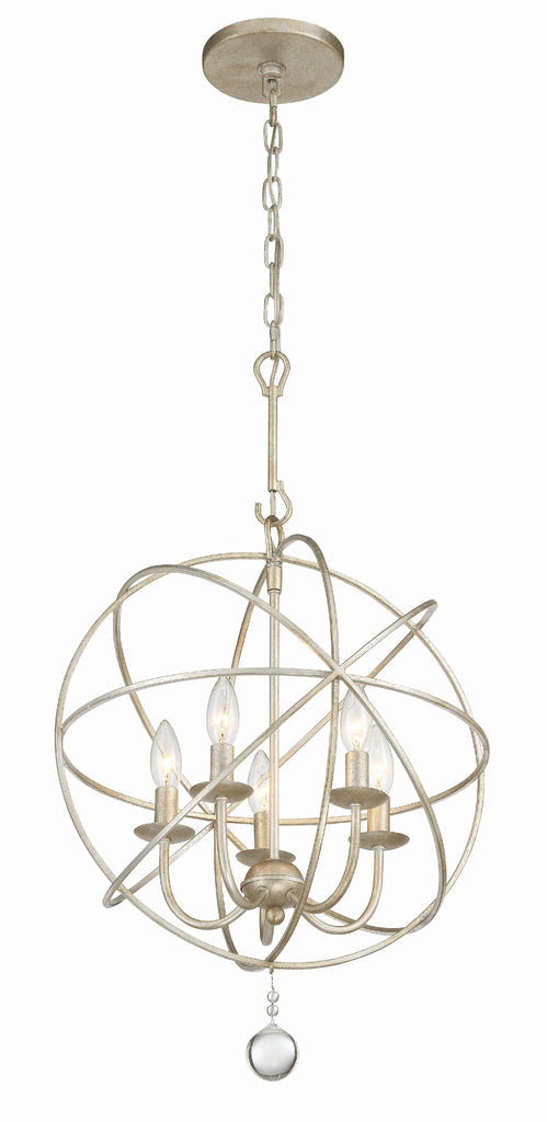 Solaris 5 Light Olde Silver Mini Chandelier Chandelier Crystorama