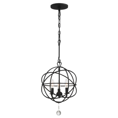 Solaris 3 Light Black Mini Chandelier Chandelier Crystorama