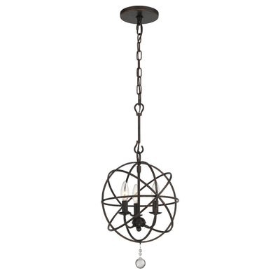 Solaris 3 Light English Bronze Mini Chandelier Chandelier Crystorama