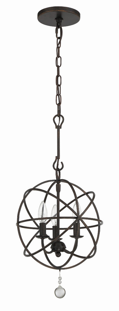 Solaris 3 Light English Bronze Mini Chandelier Chandelier Crystorama