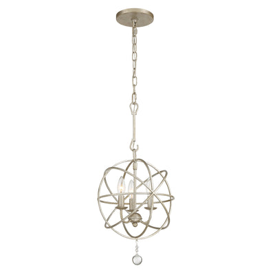 Solaris 3 Light Olde Silver Mini Chandelier Chandelier Crystorama