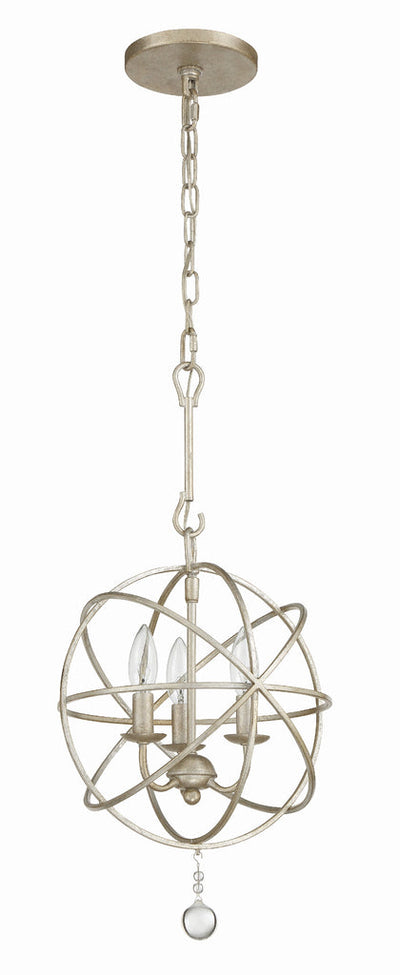 Solaris 3 Light Olde Silver Mini Chandelier Chandelier Crystorama