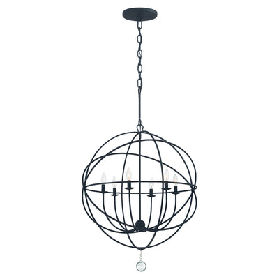 Solaris 6 Light Black Chandelier Chandelier Crystorama