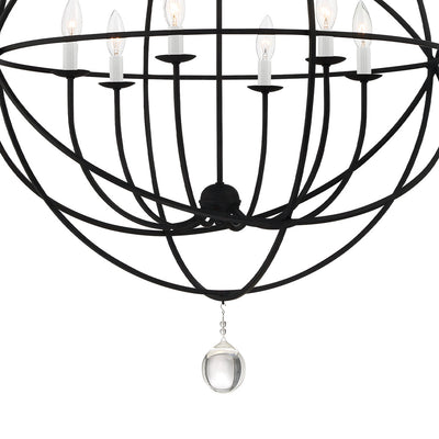 Solaris 6 Light Black Chandelier Chandelier Crystorama