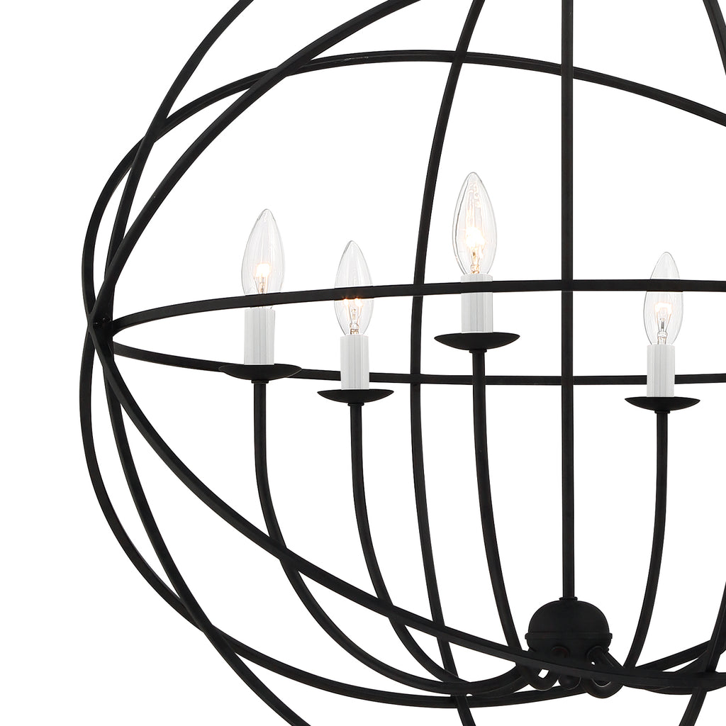 Solaris 6 Light Black Chandelier Chandelier Crystorama