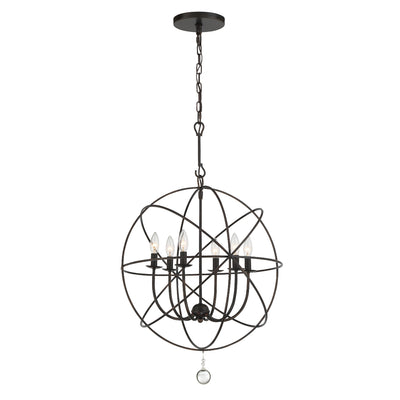 Solaris 6 Light English Bronze Sphere Chandelier Chandelier Crystorama