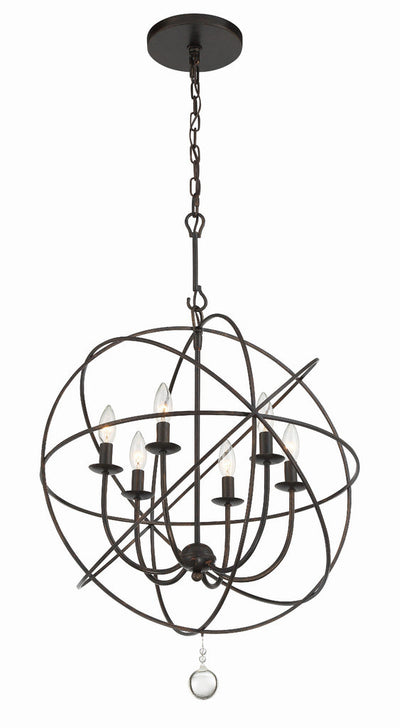 Solaris 6 Light English Bronze Sphere Chandelier Chandelier Crystorama