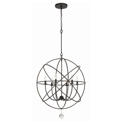 Solaris 6 Light English Bronze Sphere Chandelier Chandelier Crystorama