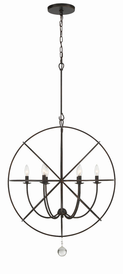 Solaris 6 Light English Bronze Sphere Chandelier Chandelier Crystorama