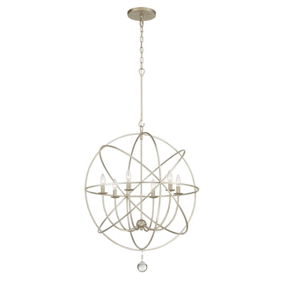 Solaris 6 Light Olde Silver Sphere Chandelier Chandelier Crystorama