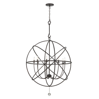 Solaris 9 Light English Bronze Sphere Chandelier Chandelier Crystorama