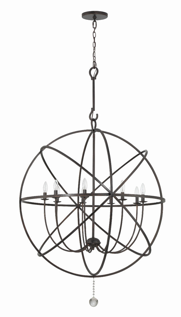 Solaris 9 Light English Bronze Sphere Chandelier Chandelier Crystorama